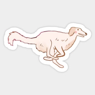 Running borzoi drawing Sticker